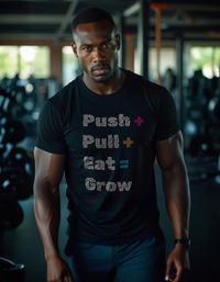 Push pull eat grow - Men’s premium heavyweight tee